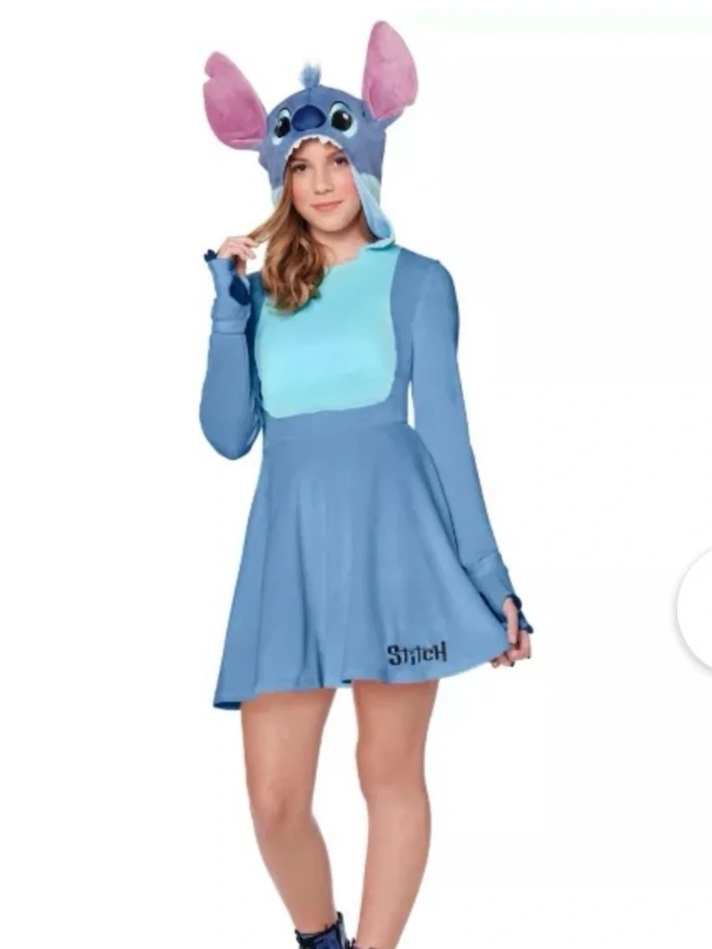 Disney Stitch Girls' Purple Hooded Dress Costume
